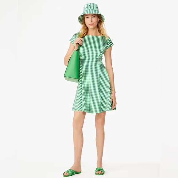 KATE SPADE -Jazzy Gingham Ponte Fiorella Dress - Picture 9 of 9